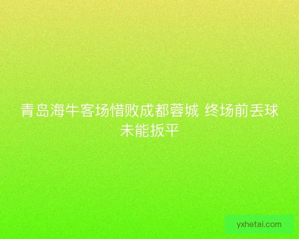 青岛海牛客场惜败成都蓉城 终场前丢球未能扳平